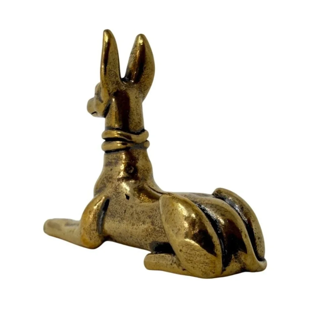 Brass Anubis Figurine Egyptian Jackal God Statue Ancient Egypt Altar Decor